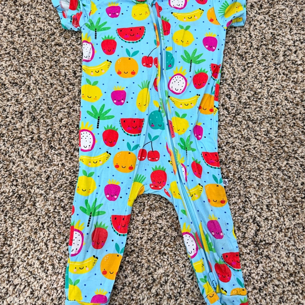 Colorful Fruit Print Kids One Piece